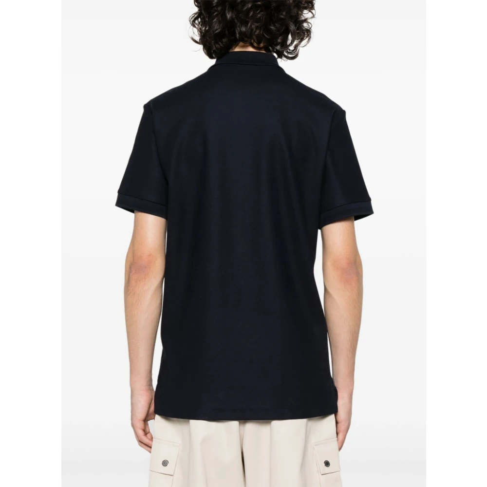Burberry Blauw Logo Polo Shirt Klassieke Kraag Blue Heren