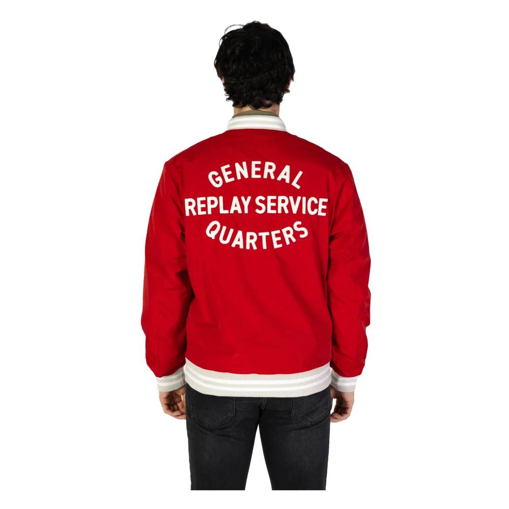 Replay Varsity Bomberjack Red Heren
