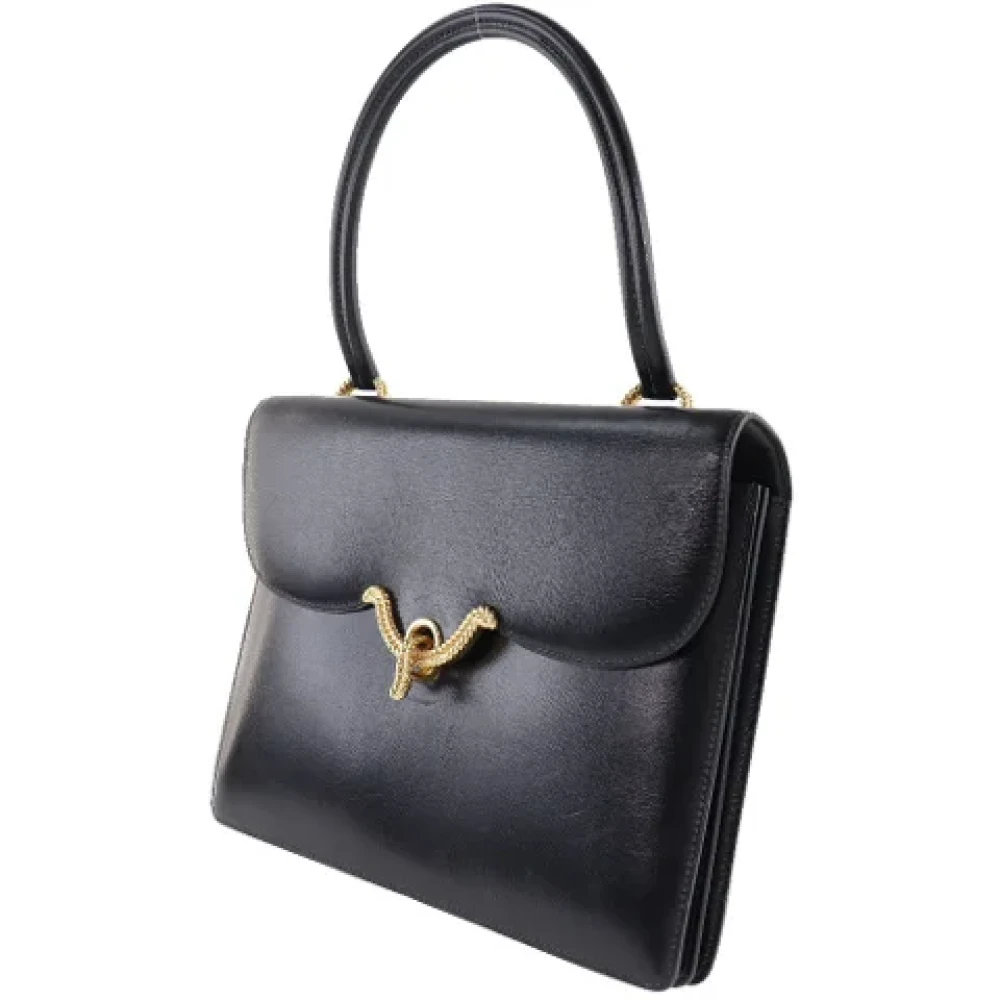 Hermès Vintage Pre-owned Leather handbags Black Dames