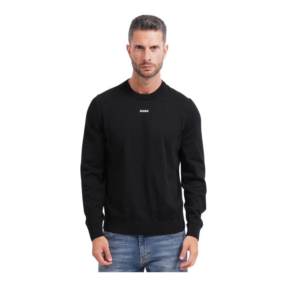 Hugo Mannelijk Zwart Truien & Vesten Heren, Xl, Katoen, Truien