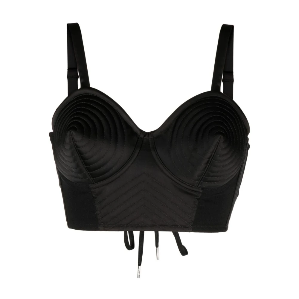 Jean Paul Gaultier Koniskt Korsett Kort Top Black, Dam