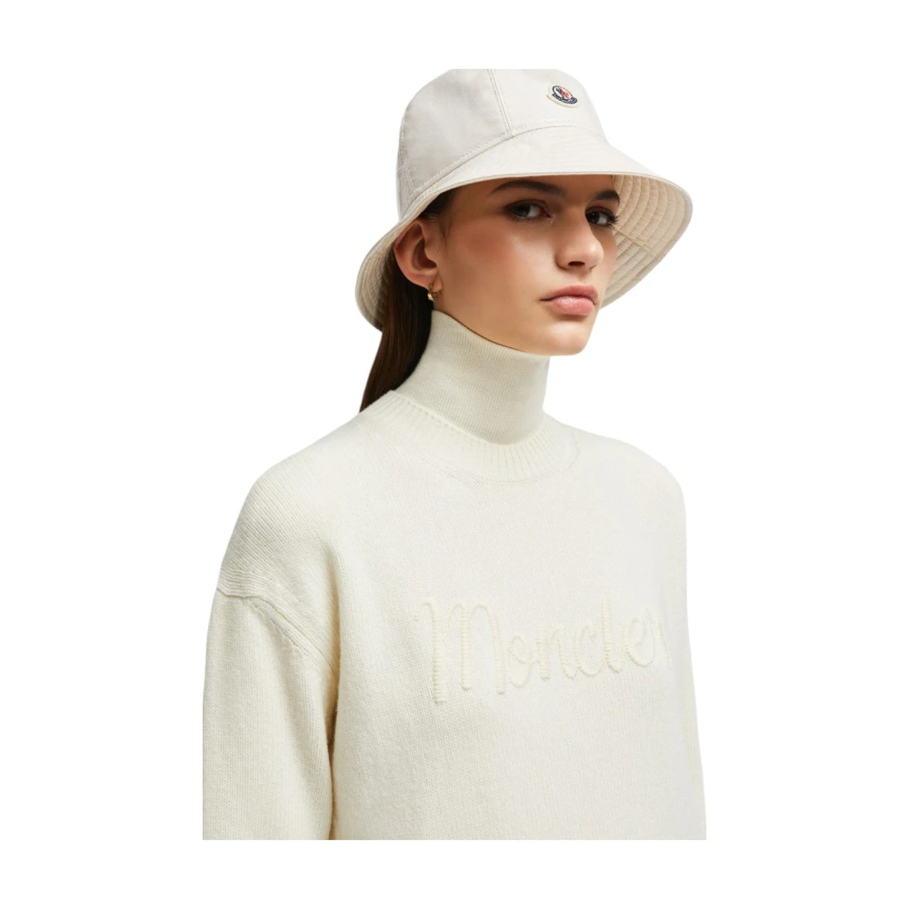 Moncler Geborduurde wol & kasjmier trui White Dames