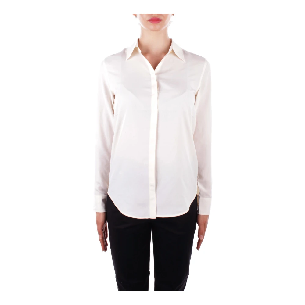 Ralph Lauren Kristy Shirt met Gebogen Zoom Beige Dames