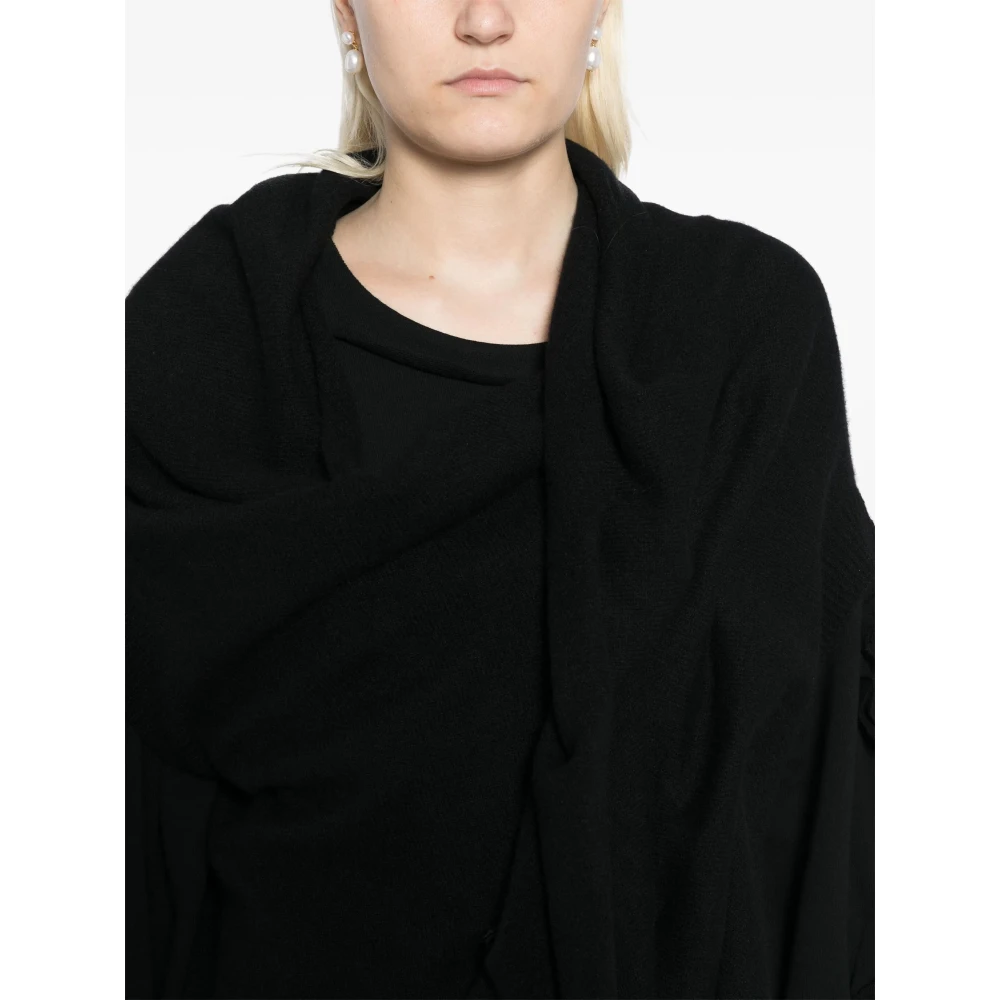 Yohji Yamamoto Zwart Mesh Wol Vest Black Dames