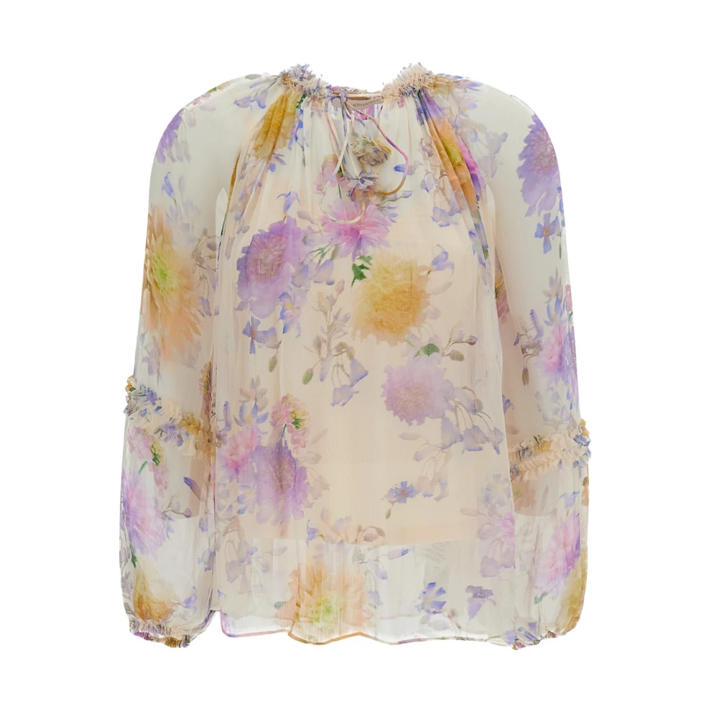 Zimmermann Women's Multicolor Ruffled Gathered Blouse - Blouses - S - Blouses & Shirts
