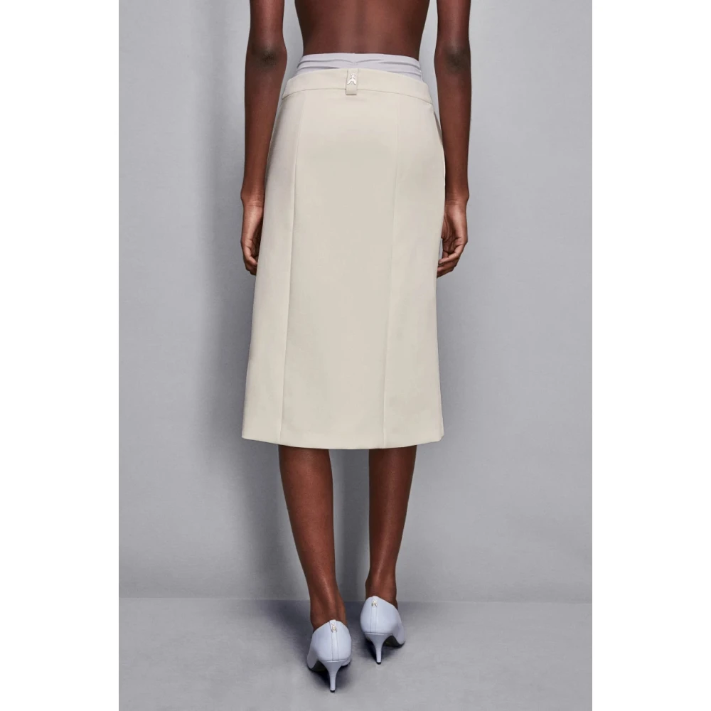 PATRIZIA PEPE Midi Rok Onder de Knie Beige Dames
