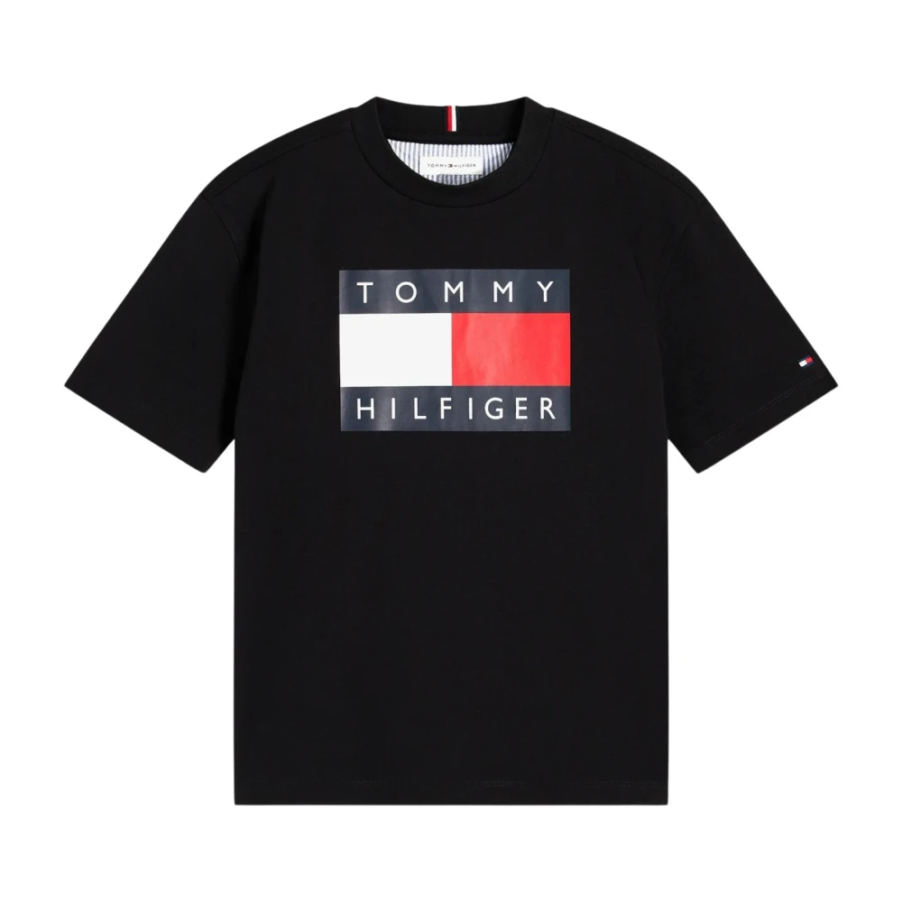 Tommy Hilfiger Boys Heritage Printed Flag Short Sleeve T-Shirt, Black, Size 12 Years - Image 5