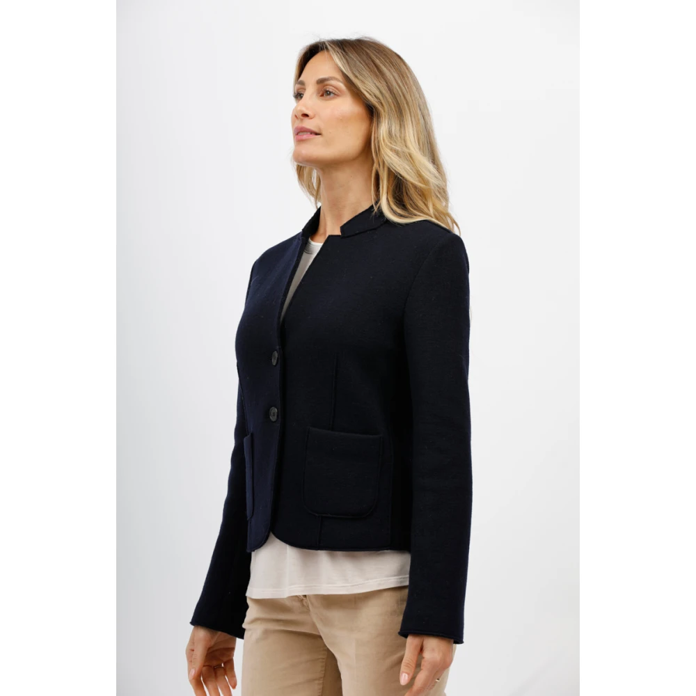 Rosso35 Stretch wollen jas Blue Dames