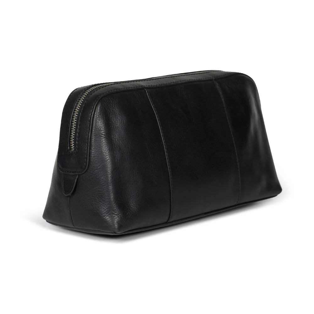 Howard London Zwarte leren heren toilettas Black Heren