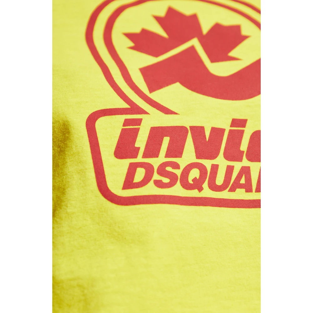 Dsquared2 Bedrukt T-shirt Yellow Dames