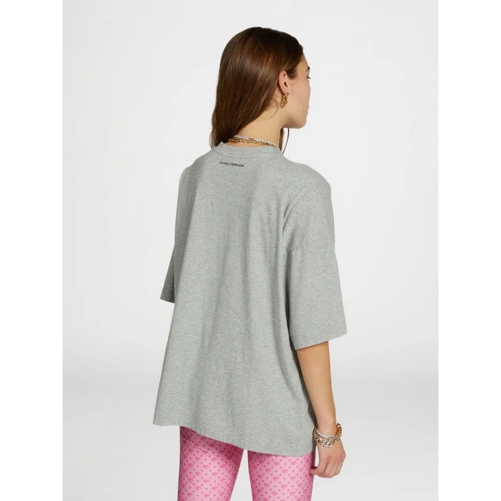 Chiara Ferragni Collection Polyester T-shirt Gray Dames