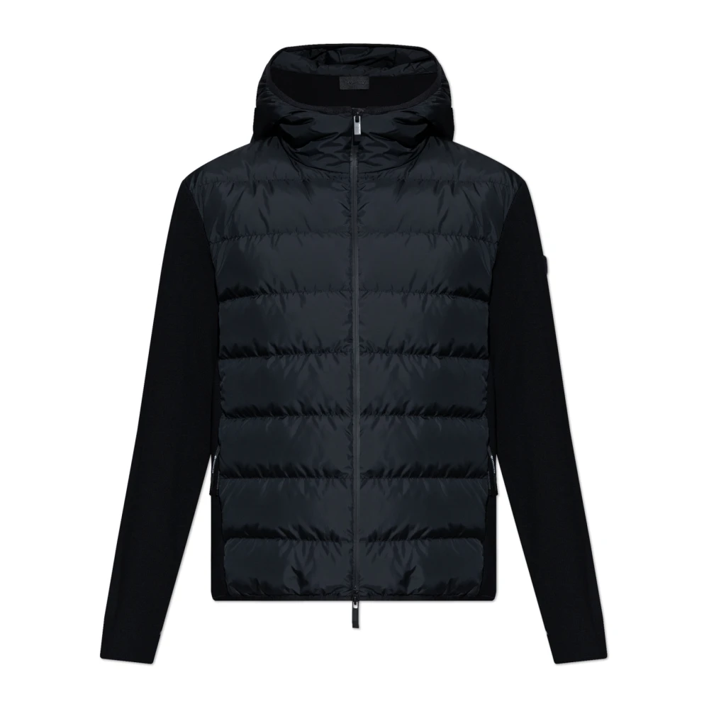 Moncler Cardigan med vadderad framsida Black, Herr