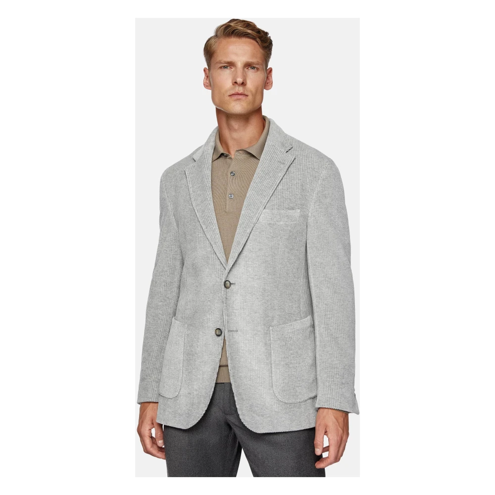 Boggi Milano Corduroy Katoenen Stretch Blazer Style Cernobbio Gray Heren