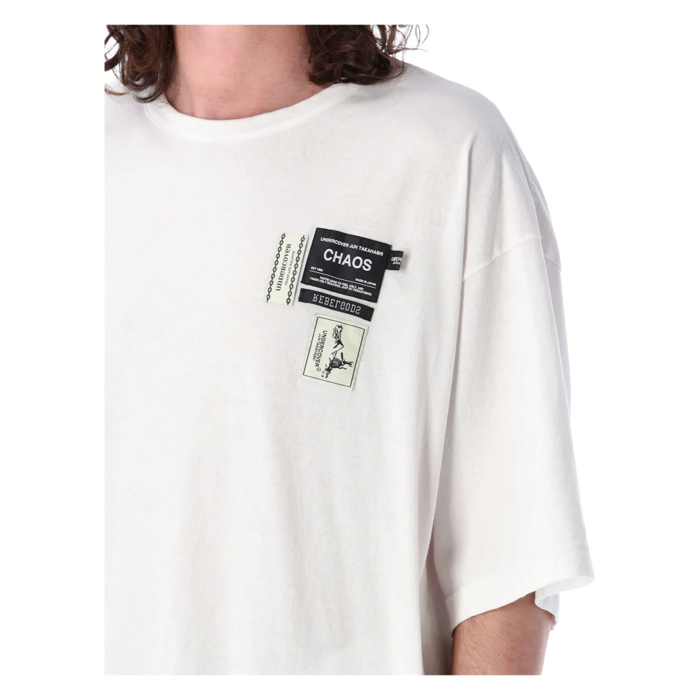 Undercover Witte Labels Tee Crew-neck T-shirt White Heren