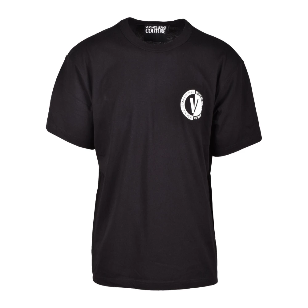Versace Jeans Couture Katoenen T-shirt met Stijlvol Ontwerp Black Heren