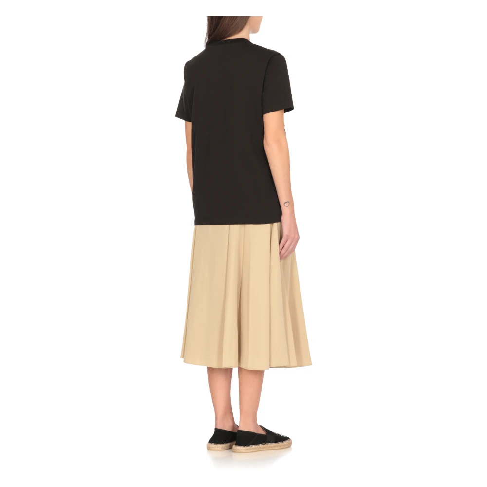 Kenzo Zwart Katoenen T-shirt met Logo Print Black Dames