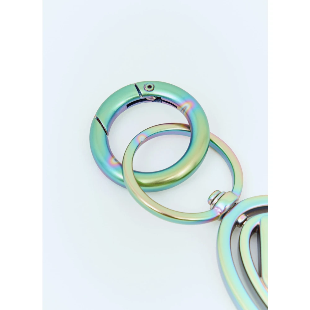 Diesel Iridescent Zink Sleutelhanger met Beweegbaar Logo Green Unisex