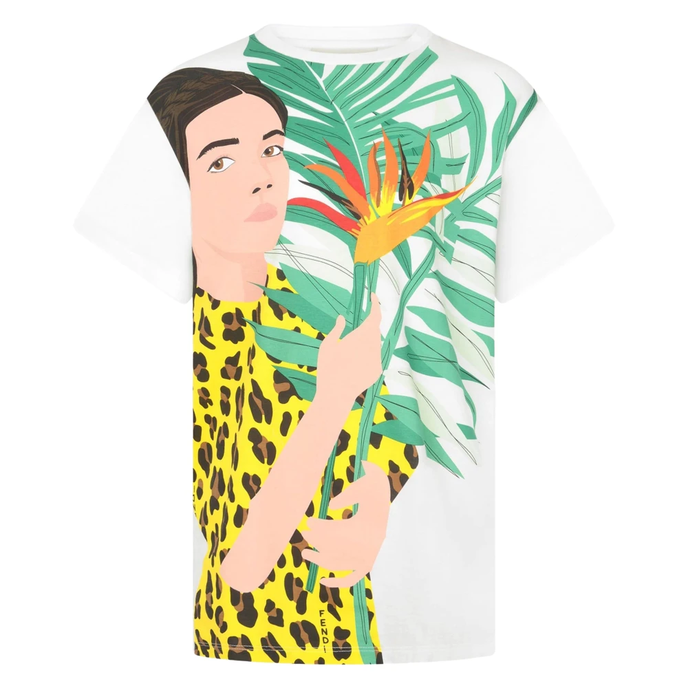 Fendi Maxi T-Shirt - Female - Kids Short Sleeve T-Shirts - Multicolor - 5 Y | 110 Cm - Kids