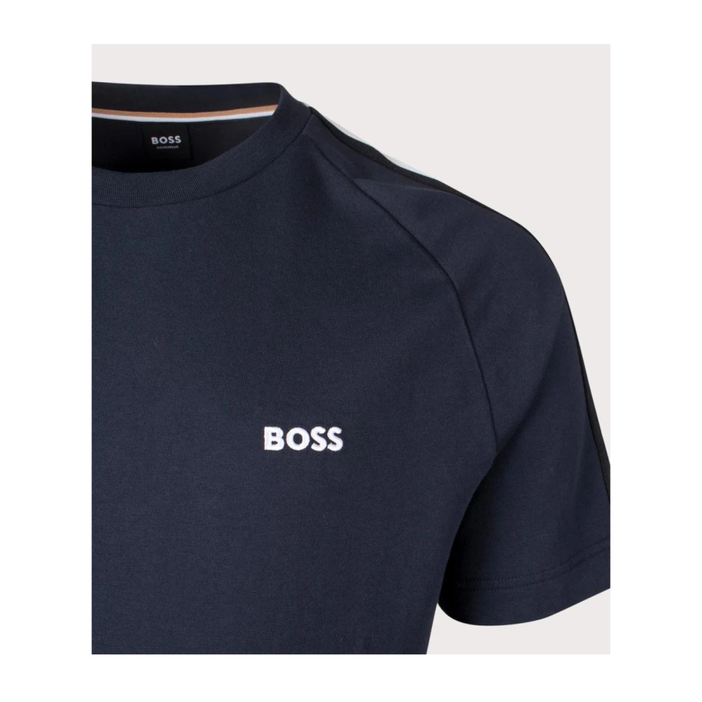 Hugo Boss Blauw Logo Katoenen T-Shirt Blue Heren