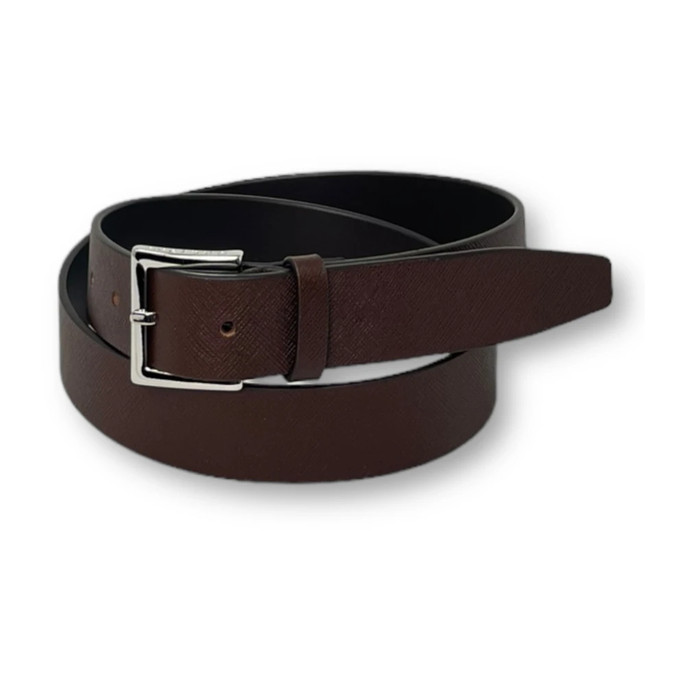 Orciani Basic Saffiano Riem Brown Heren