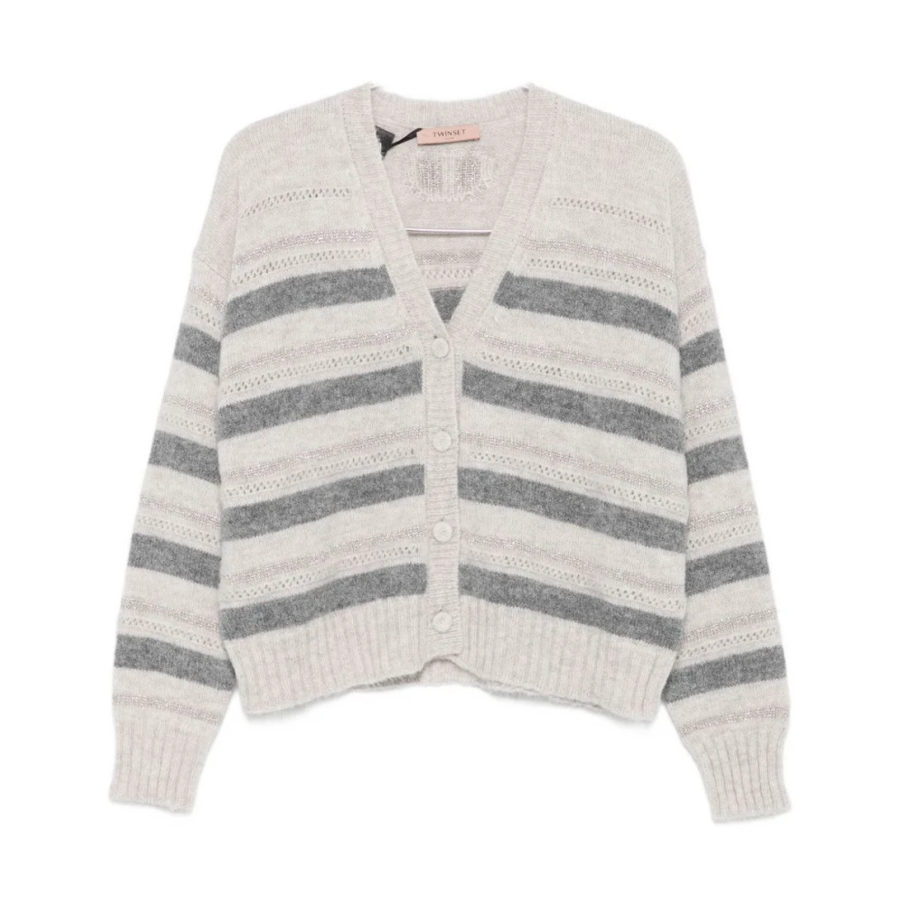 Twinset Women's Gray Alpaca Blend Jumper - Cardigans - S - Knitwear