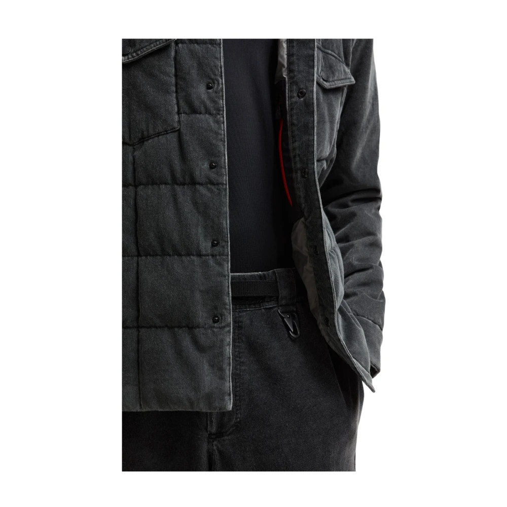 Moncler Corduroy Down-Gevoerde Shacket Gray Heren