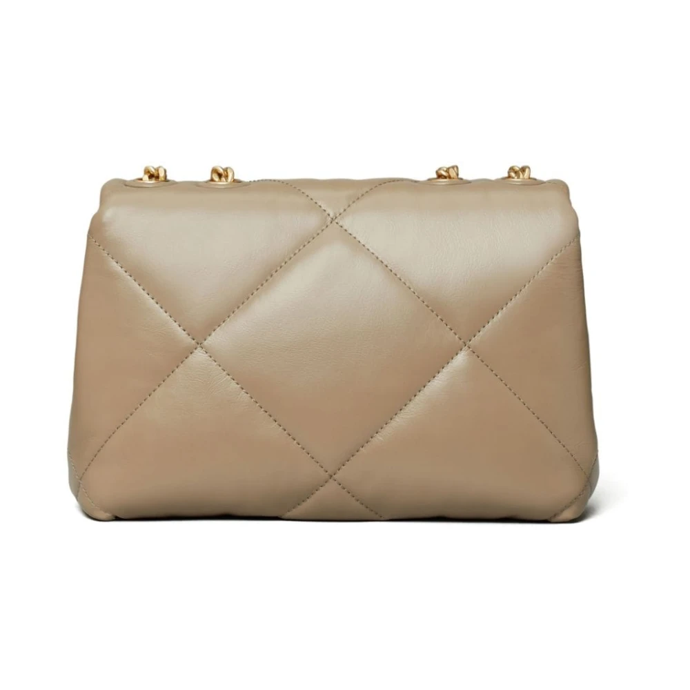 TORY BURCH Chique Taupe Leren Schoudertas Green Dames