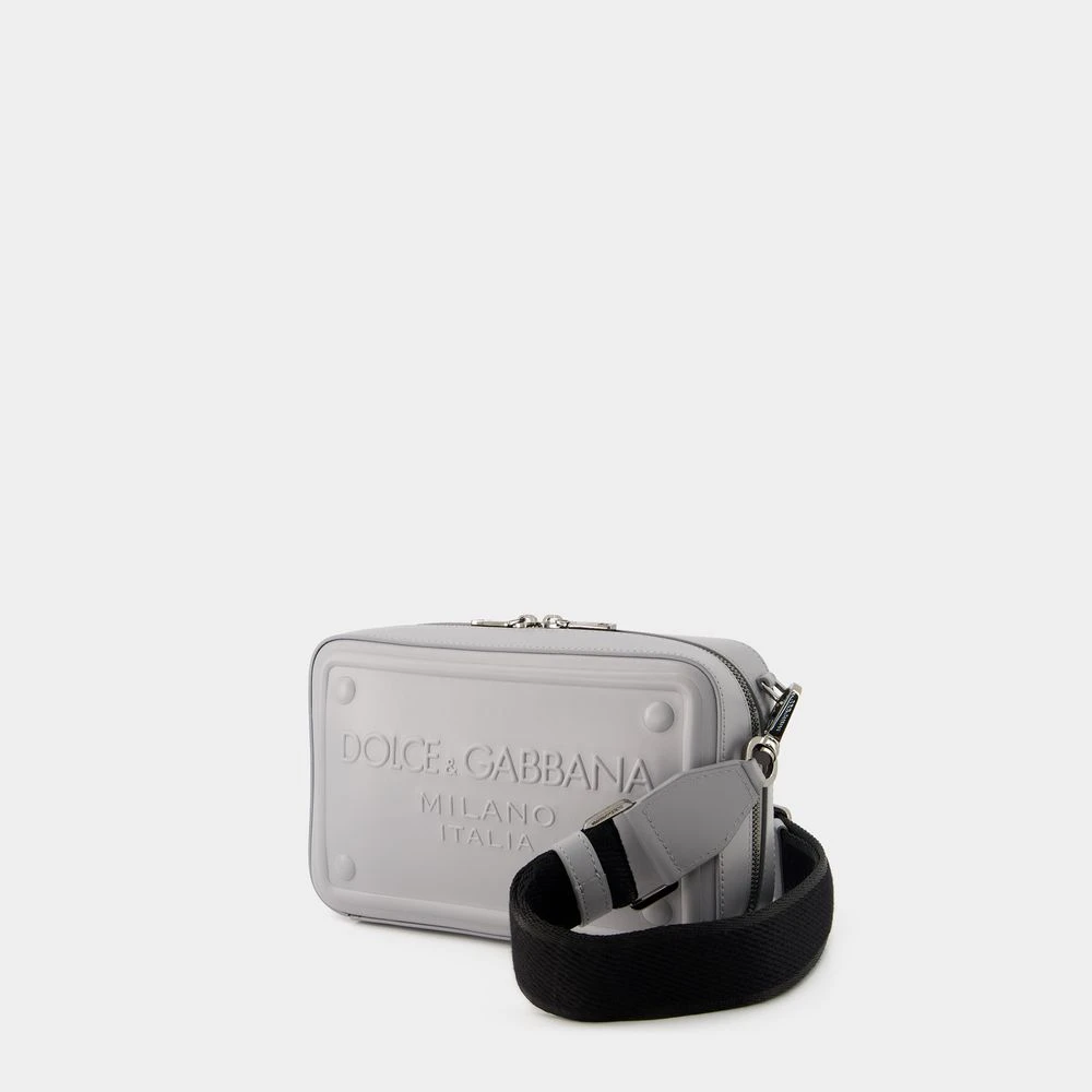 Dolce & Gabbana Grijze Leren Camera Crossbody Gray Heren