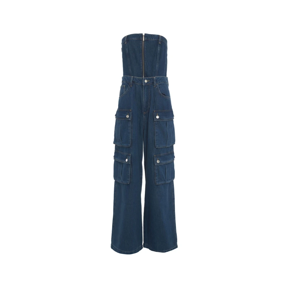 Liu Jo Cargo Denim Overall met Rits Blue Dames