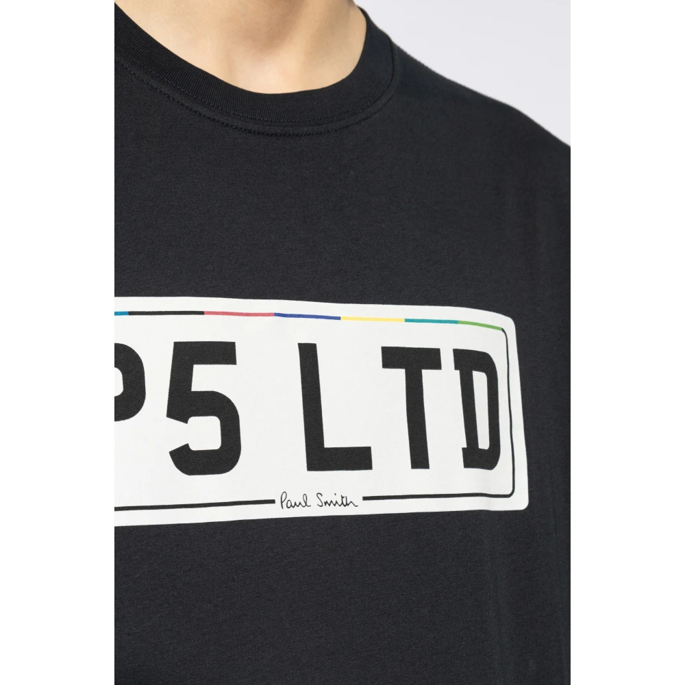 PS By Paul Smith Bedrukt T-shirt Black Heren