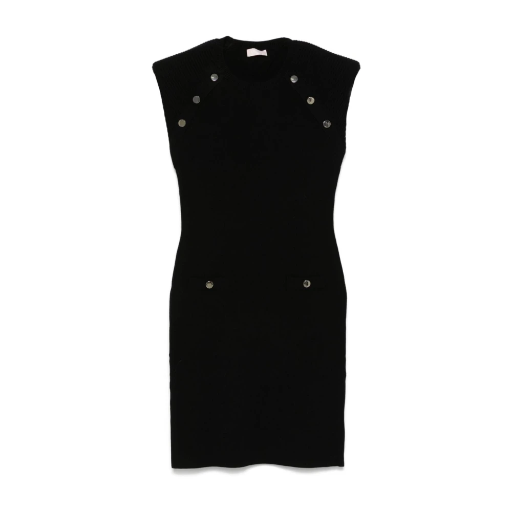 Liu Jo Elegante Zwarte Jurk met Geborduurde Details Black Dames