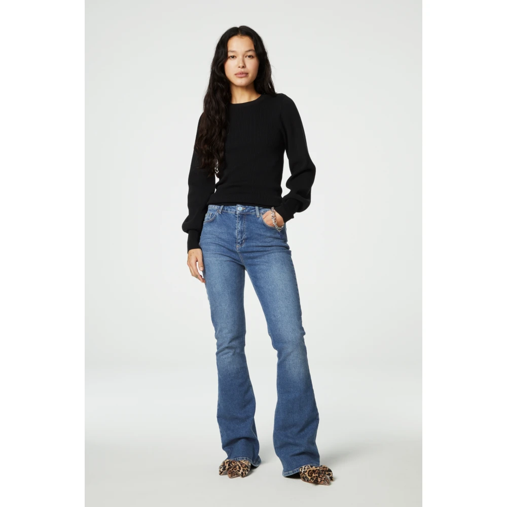 Fabienne Chapot Flare Pijp Denim Broek Blue Dames