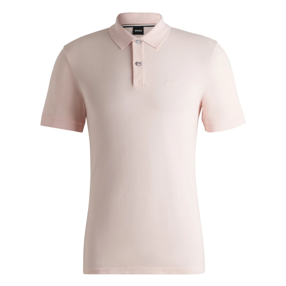 Hugo Boss Biologisch Katoenen Geborduurd Poloshirt Pink Heren