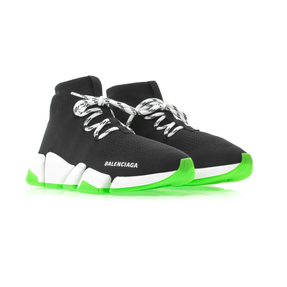 Balenciaga Gerecyclede Lace-Up Sneaker voor Heren Black Heren