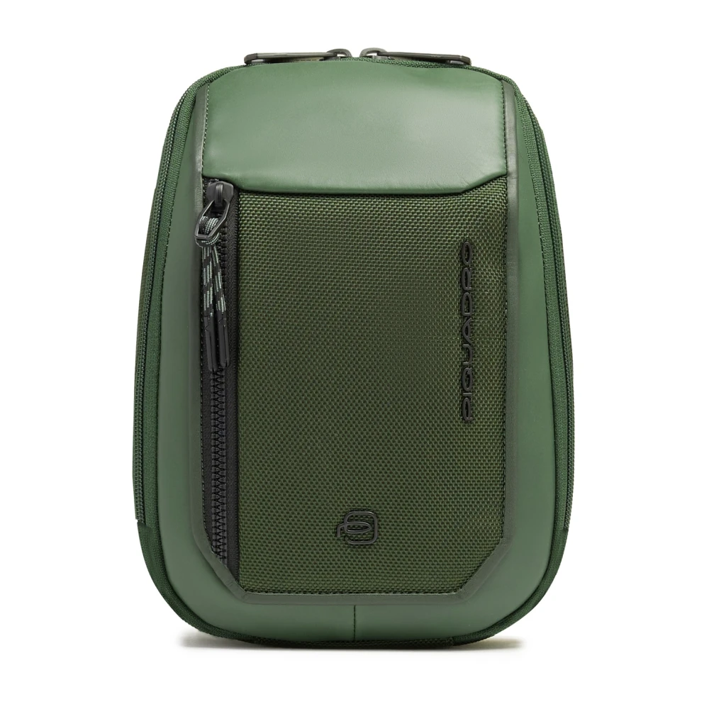 Piquadro Mannelijk Groente Crossbody Tas Van Textiel