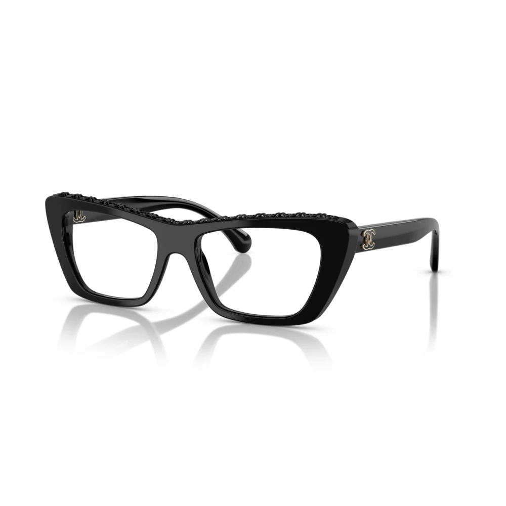 Chanel Women's Black Glasses, 52 Mm, Butterfly Optical Frame