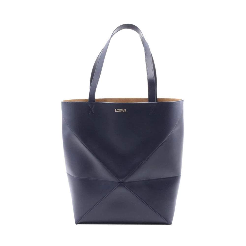 Loewe Pre-Owned Women's Blue Pre-Owned Vintage Leather Geometric Tote Bag