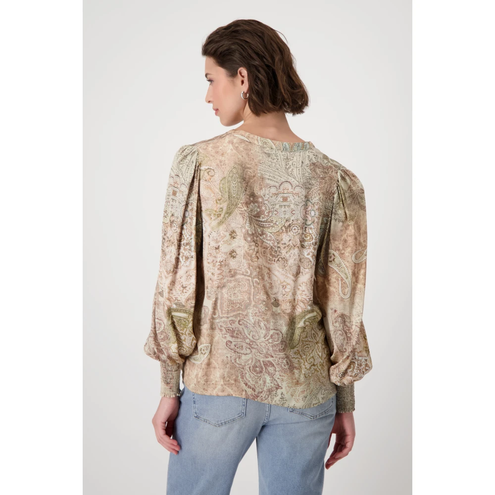 monari Blouse met Paisley-patroon van EcoVero Brown Dames