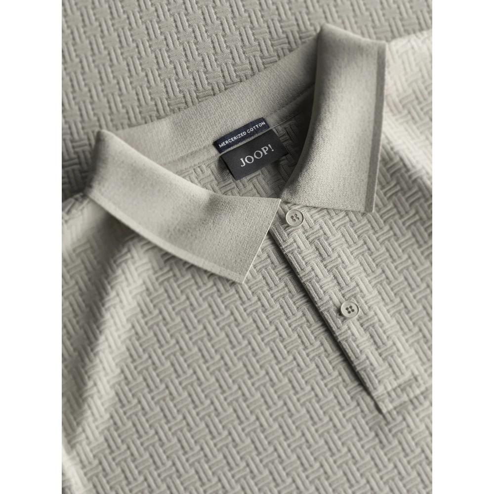 Joop! Heren katoenen poloshirt met textuurpatroon Beige Heren
