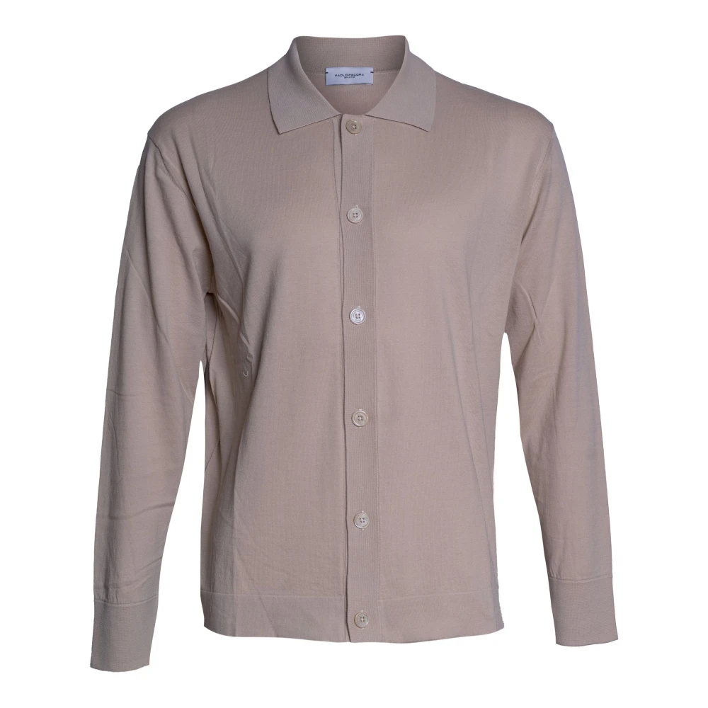 Paolo Pecora Men's Beige Shirt-Style Cardigan - Cardigans - M - Knitwear