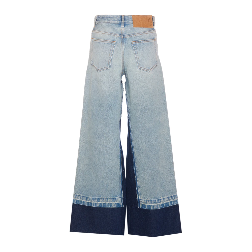 MM6 Maison Margiela Denim Jeans met Patch Logo Blue Dames