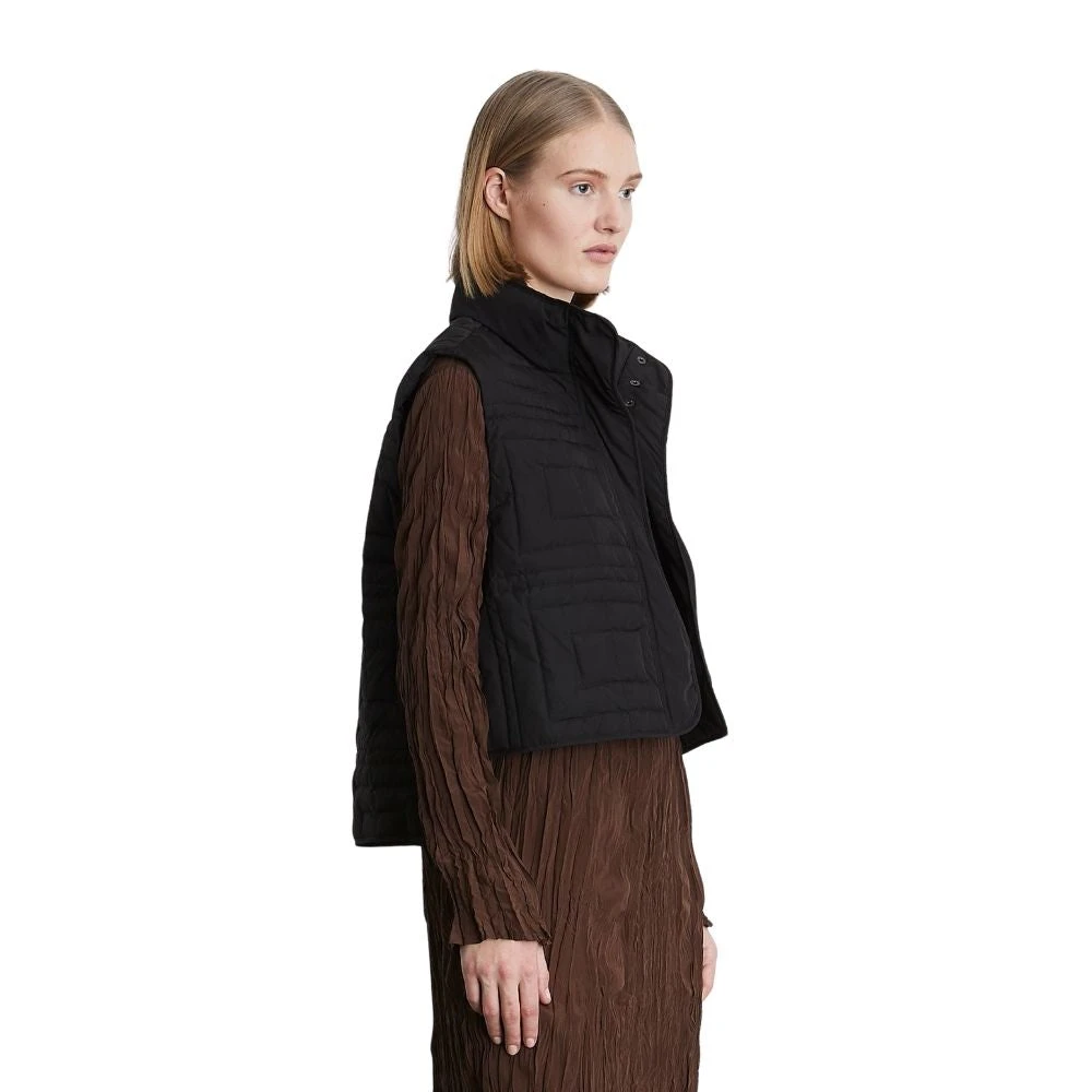 Heartmade Gewatteerde hoge halsvest Black Dames