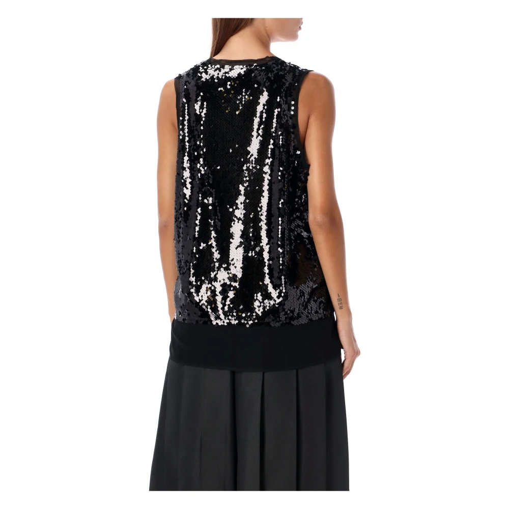 Comme des Garçons Paillet Tanktop Zwart Aw24 Black Dames