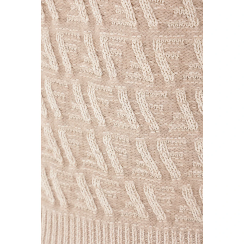 Fendi Diagonaal FF Patroon Beige Sweater Beige Dames