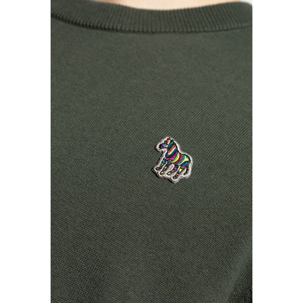 PS By Paul Smith Katoenen trui met logopatch Green Heren