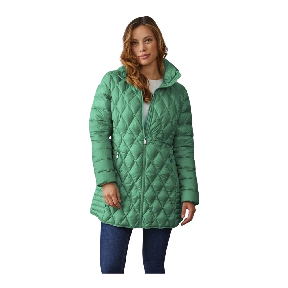 Junge Moderne pasvorm gewatteerde jas Mermaid Green Dames