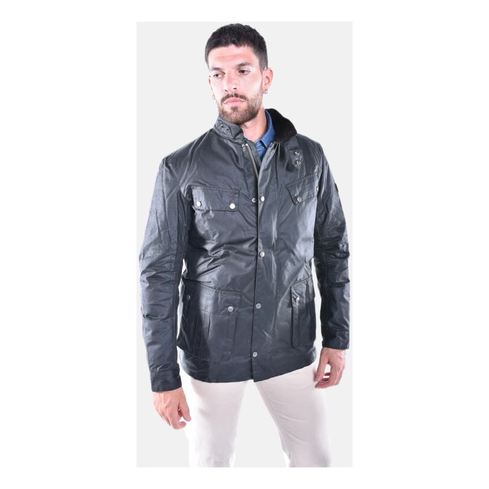 Barbour Waxjas met Bikerstijl Green Heren