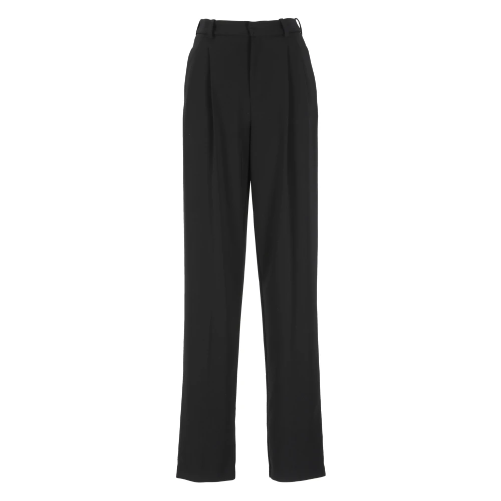Elisabetta Franchi Zwarte Crêpe Broek met Zakken Black Dames