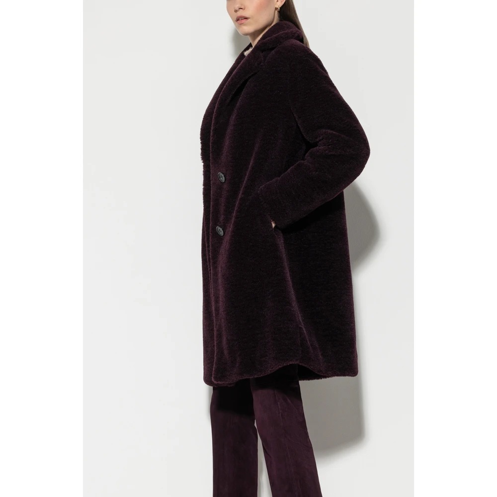 LUISA CERANO Bordeaux Faux Fur Blazerjas Red Dames