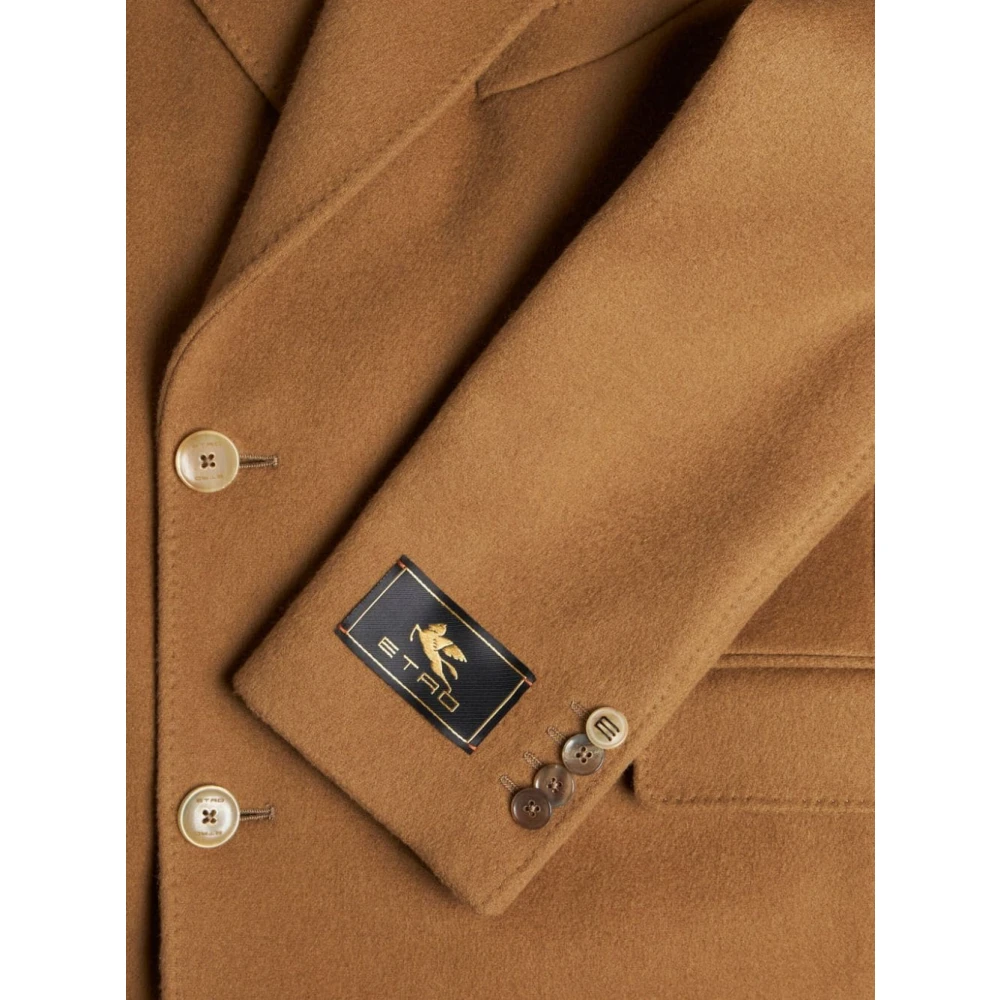ETRO Bruine Kasjmier Dubbel-Borst Jas Brown Heren